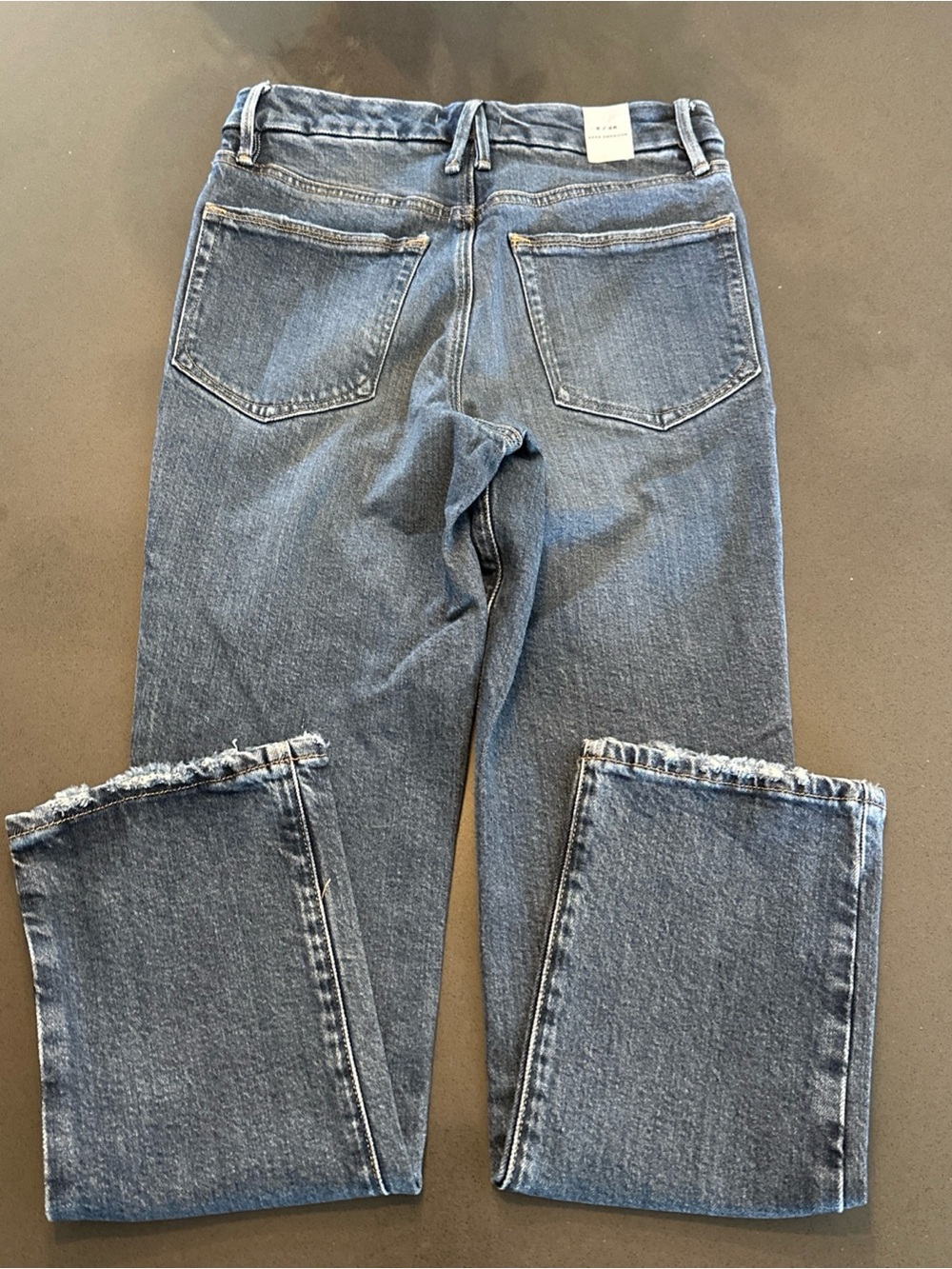 Good American Good Legs Straight Jeans Deep V Indigo GLSDV220T Size 2/26 - Picture 6 of 8